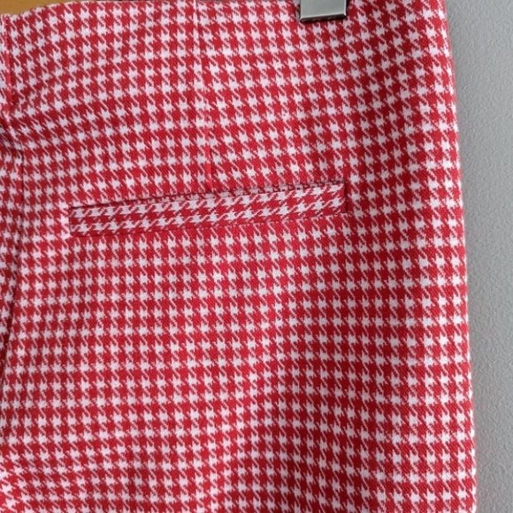 Crosby Red White flat panel front stretch houndstooth pants trousers Medium - Picture 4 of 6